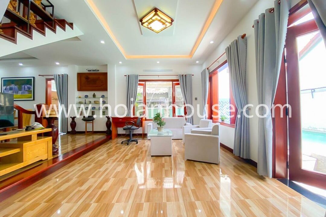 Neat And Clean 2 Bedroom, 3 Bathroom House With Swimming Pool For Rent In Very Nice Cam Thanh Neighborhood.(15 Million Vnd/month Approximately $640)(hah572)