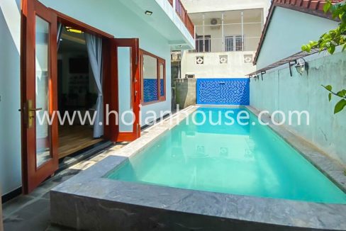 Neat And Clean 2 Bedroom, 3 Bathroom House With Swimming Pool For Rent In Very Nice Cam Thanh Neighborhood.(15 Million Vnd/month Approximately $640)(hah572)