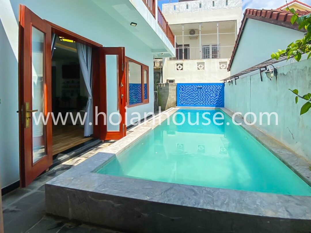 Neat And Clean 2 Bedroom, 3 Bathroom House With Swimming Pool For Rent In Very Nice Cam Thanh Neighborhood.(15 Million Vnd/month Approximately $640)(hah572)