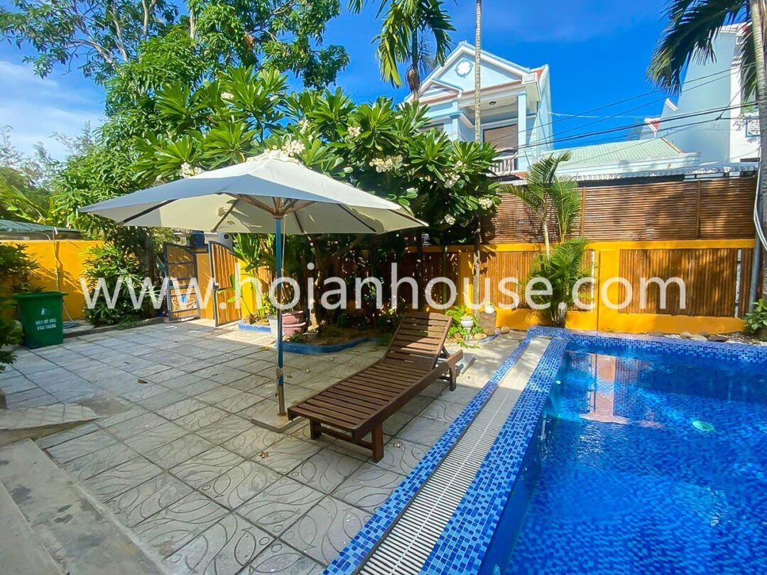 Charming 3 Bedroom House With Swimming Pool For Rent At An Bang Beach (32 Million Vnd/month – Approximately $1,355)(hah603)