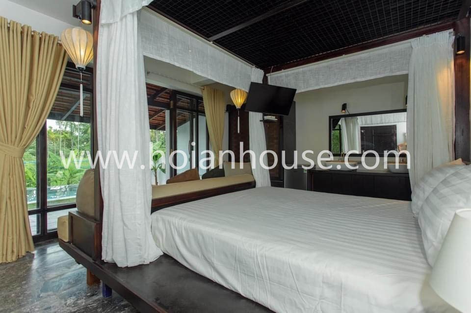Charming 2 Bedroom Villa With A Refreshing Swimming Pool And A Picturesque View Of The Rice Paddy For Rent In Cẩm Thanh.(18 Million Vnd/month – Approximately $800)(hah629)